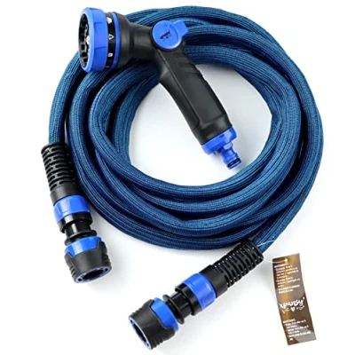 Image of xpansy HOSE C2610X Expandable Garden Comfortably and with The Latest Technology in Terms of Hoses. Multiply its Size by 2 Water Pressure. Now Stronger More Durable, Blue, 10 metros