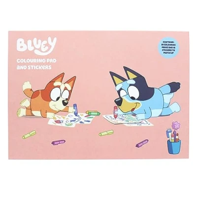 Image of Bluey A4 Colouring Pad with Stickers Poster Set Book Drawing Toys