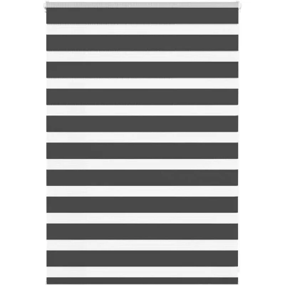 Image of vidaXL Zebra Blind Black 95x100 cm Fabric Width 90.9 Polyester