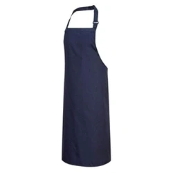 Image of PORTWEST PolyCotton Bib Apron Navy One Size Chef Catering Work PWESTS841NVY