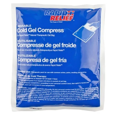 Image of RapidRelief NATURAL THERAPEUTIC OAT BAG C/W GEL PACK (SQUARE), Blue