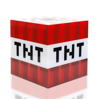 Image of Minecraft TNT Block 6 Inch USB LED Cool Night Light Cube Toy for Kids &amp; Gamers