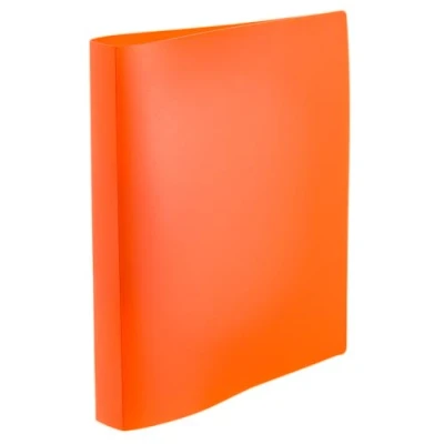 Image of HERMA 19711 Ring Binder A4 Translucent Neon Orange Slim 2 Rings 25 mm Wide Plastic Folder with Hold Down Holder for School &amp; Office Sturdy Boys Girls
