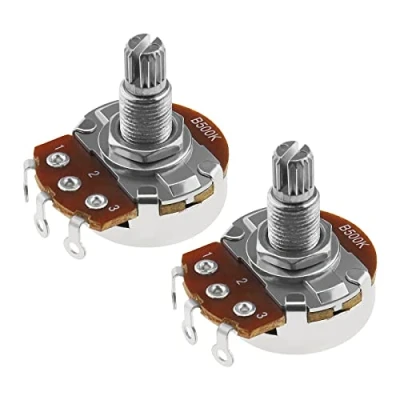 Image of YINETTECH 2PCS Metric Mini 18mm Split Shaft Pots B500K Guitar Potentiometers Audio Taper for Electric Bass Control Tone Volume Parts