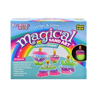 Image of Glitter and Glow Magical Sand Art Kit for Kids Moving Set Arts Crafts