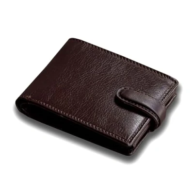Image of TOPSUM LONDON Mens RFID Blocking Genuine Leather Passcase Wallet with Coin Pocket 4014 (Brown)