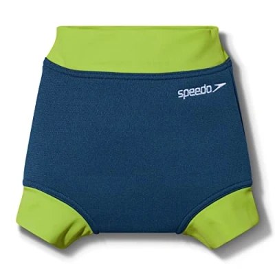 Image of Speedo Infant Boy&#039;s Learn to Swim Baby &amp; Toddler Essential Nappy Cover Soft Touch Neoprene, Harmony Blue/Green Lizard, 6 9 Months