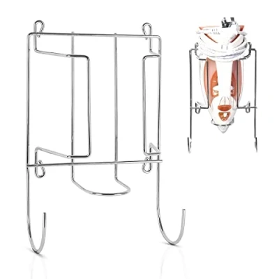Image of Iron Holder Wall Mount Ironing Board Chrome Plated Stainless Steel Stand for Compact Space Saving Storage