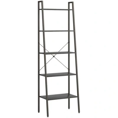 Image of vidaXL 5 Tier Standing Shelf Black 56x35x174 cm