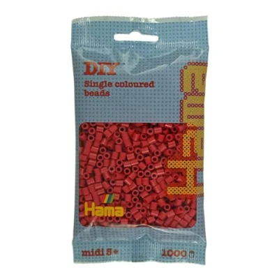 Image of Hama Beads Bag Approx. 1000 Midi Fuse Mosaic Decoration Arts &amp; Craft for Creative Children Ages 5+ Cherry Red