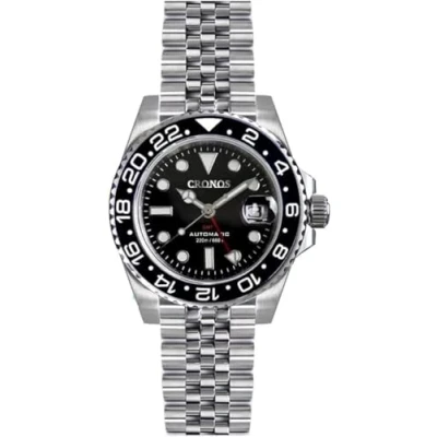 Image of NIADI Cronos NH34 Automatic Classic GMT Watch Bidirectional Ceramic Bezel Sapphire Glass 20 ATM Stainless Steel Dress Men Watches, color 2