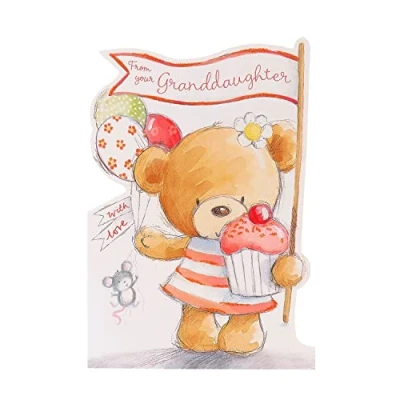 Image of UK Greetings Mother&#039;s Day Card from Granddaughter With Envelope Adorable Teddy Design