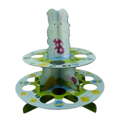 Image of PMS 2ASSTD SPRINGTIME 2TIER 10X10&quot; EGG/CUPCAKE STAND IN 24PC