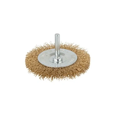 Image of wolfcraft Brass Wire Wheel Brush, Ø 75 mm, Round Shank I 8475000