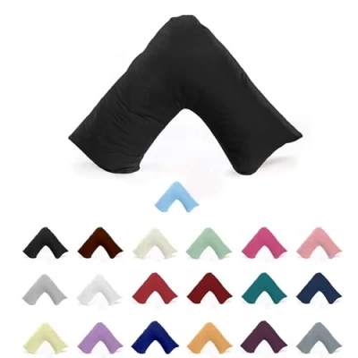 Image of EGYPTO Orthopaedic V Shaped Pillow Nursing Pregnancy Back Support Cases (Black)