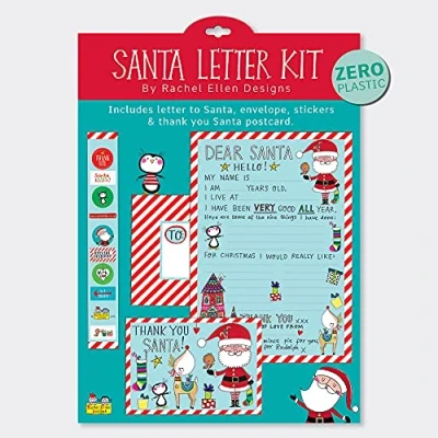 Image of Rachel Ellen Letter to Santa Kit with Envelope, Stickers and Thank You Postcard