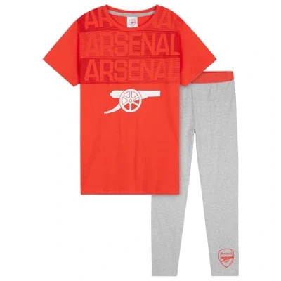 Image of Arsenal F.C. Boys Pyjamas Set Nightwear PJs for Kids Teenagers Comfy Loungewear 5 14 Years Football Gifts (Red/Grey, 7 8 Years)