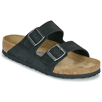Image of Birkenstock Arizona Regular Slippers, Women&#039;s, Size: 5, Black Nubuck