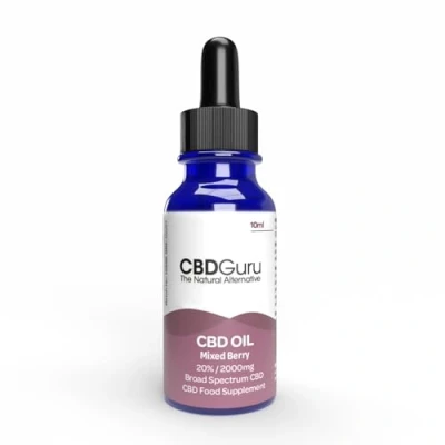 Image of CBD Guru Oil Drops 2000mg 10ml Mixed Berry Flavour Broad Spectrum 20% for Sleep &amp; Anxiety Support