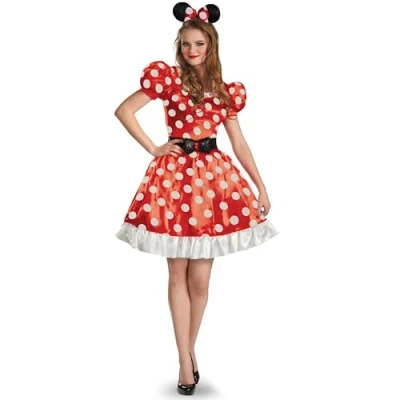 Image of DISGUISE Disney 58791E Red Minnie Mouse Classic Costume, Large (12 14), L