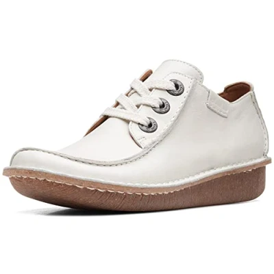 Image of Clarks Women&#039;s Funny Dream Oxford, White Leather, 3 UK