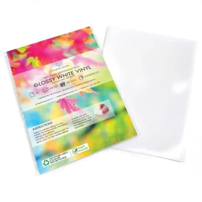 Image of 50 Sheets Self Adhesive Waterproof A4 Vinyl (PVC) Glossy White Sticker Inkjet