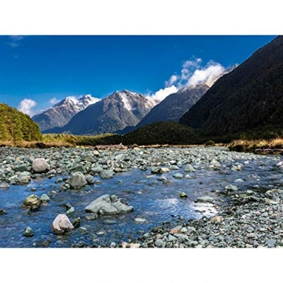 Image of Bumblebeaver MP PHOTOGRAPHY LANDSCAPE MOUNTAINS NEW ZEALAND RIVER SCENIC 30x40 cms ART POSTER PRINT PICTURE