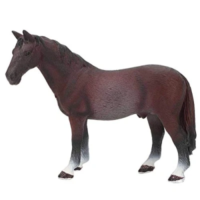 Image of Tnfeeon Solid Plastic Horse Model Toy Large Wild Farm Simulation Toys Model[Dark Brown]