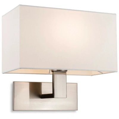 Image of Raffles Single Wall Brushed Steel with Rectangle Cream Shade