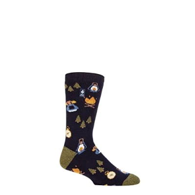 Image of Mens 1 Pair SOCKSHOP Heat Holders 1.6 TOG Lite Hobby Thermal Socks Navy Outdoors 6 11
