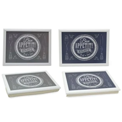 Image of Bon Appetit Lap Tray With Cushion Large Bean Bag Cushioned Trays For Eating Padded Colour Varies One Supplied