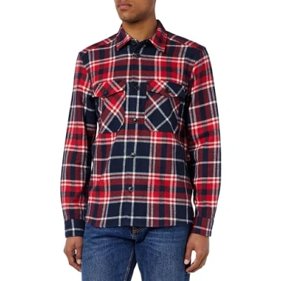 Image of ONLY &amp; SONS Men&#039;s Onsmilo Life Ovr Check Ls Shirt Noos Long Sleeve, Dark Navy, S