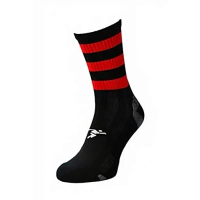 Image of Precision Pro Hooped GAA Mid Socks Red/Black One Size K REY 721MBS