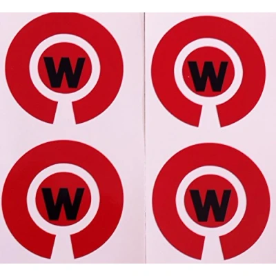 Image of Crown Green Lawn Indoor Bowls Adhesive Lettered Coloured Marker Labels Set of 4 (Red, W)