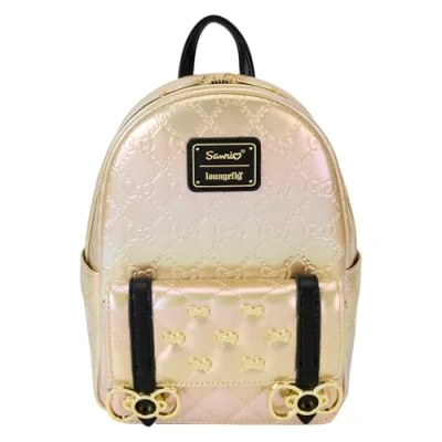 Image of Loungefly Sanrio 50th Anniversary Metallic Gold Mini Backpack