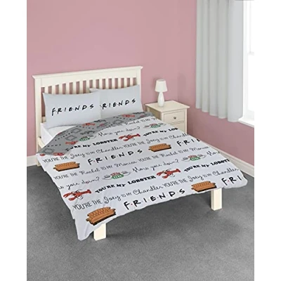 Image of Character Linens Official Friends TV Series Single or Double Duvet Cover Set (Double)