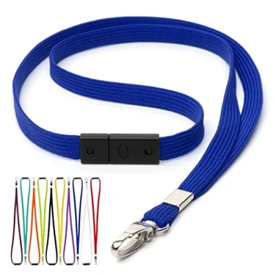 Image of CKB LTD Breakaway Safety Lanyard Neck Strap Swivel Metal Clip for ID Card Holder with Quick Pull Release Lanyards Bulk Pack of 10pcs (Blue)