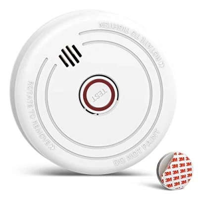 Image of Ruan Photoelectric Smoke Alarm with 10 Years Life Passed the EN14064 Standard Magnetic Detector Mount Magnet Test Button 1 Pack