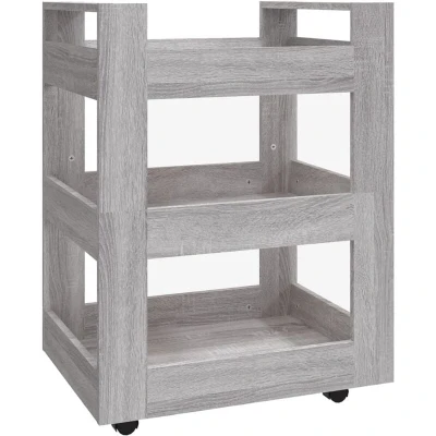 Image of vidaXL Kitchen Trolley Grey Sonoma 60x45x80 cm Engineered Wood