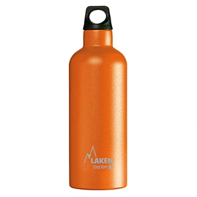 Image of LAKEN Futura 18/8 Stainless Steel Vacuum Insulated Double Wall Thermal Bottle, Orange, 500ml