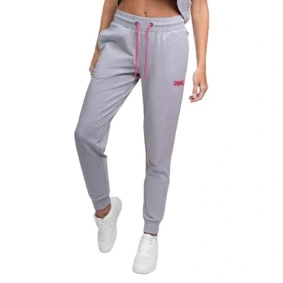 Image of Lonsdale Women&#039;s Leinthall Joggers, Marl Grey/Pink, M
