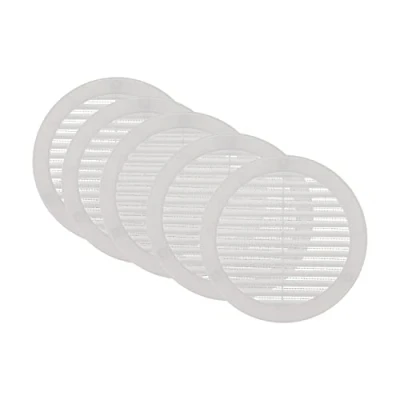 Image of Vent Systems ø150 mm / 6&#039;&#039; Inch White Soffit Cover Pack of 5 Round Air Louver Grille Built in Insect Screen HVAC Vents for Bathroom, Home Office, Kitchen