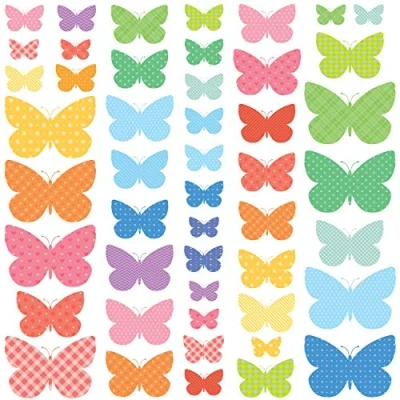 Image of DECOWALL DW 1613 Sweet Butterflies Kids Wall Stickers Decals Peel and Stick Removable for Nursery Bedroom Living Room Art murals Decorations