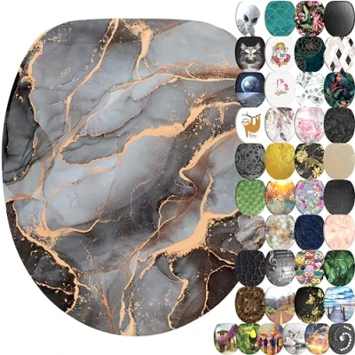 Image of Sanilo Soft Close Toilet Seat, Wide Choice of New Seats, Stable Hinges, Easy to Mount (Marble Abstract)
