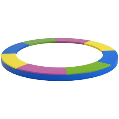 Image of SPORTNOW 10FT Trampoline Spring Cover, Plastic Pad Replacement with Elastic Cord, Waterproof, UV Resistant and Tear Resistant, Multi Colored