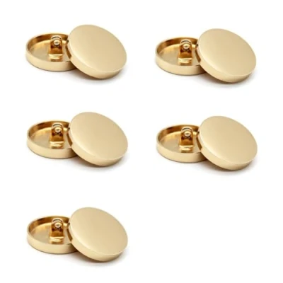 Image of 10Pcs Metal Round Flat Buttons Alloy Shank Button Sewing for Suit Woolen Coat Trousers DIY Crafts 25mm