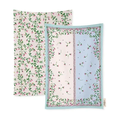 Image of Cath Kidston Twin Flowers Set of 2 Tea Towels