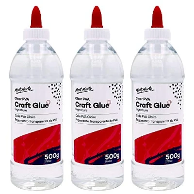 Image of Mont Marte Signature Clear PVA Craft Glue 500g (17.63oz) 3 Pack, Suitable for Paper, Card and Fabric Product Description