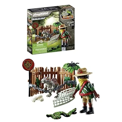 Image of Playmobil 71265 Dino Rise Baby Spinosaurus, Dinosaur in a cage, jurrasic World, Fun Imaginative Role Play, PlaySets Suitable for Ages 5+