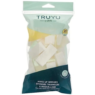 Image of Truyu Makeup Sponges Wedges (20PK) Perfect Blender For Foundation Liquid, Creams and Powder. Ideal Size Bag.